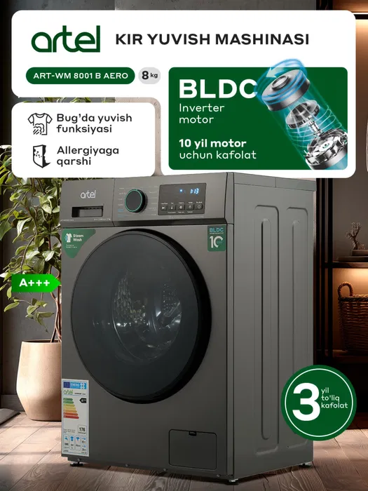 ARTEL WM8001S Aero avtomat kir yuvish mashinasi Автомат стиральная маш