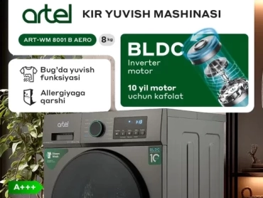 ARTEL WM8001S Aero avtomat kir yuvish mashinasi Автомат стиральная маш, 345 y.e