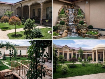 Gazon lanshafni dizayn sharshara yasash va barcha bogdorchilik hizmati