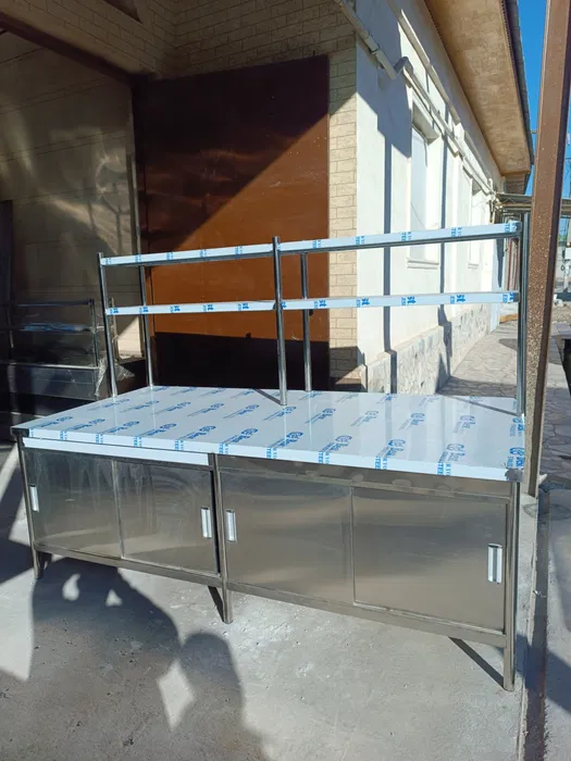 Стол нержавейка рабочий кухонный мойка стеллаж стиллаж мебель ошхона