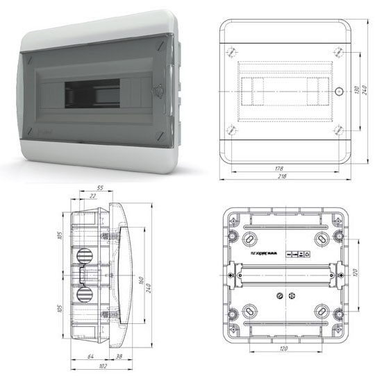 Щиты пластиковые 8 модулей IP41 Россия Текфор