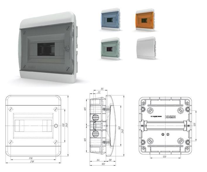 Щиты пластиковые 8 модулей IP41 Россия Текфор