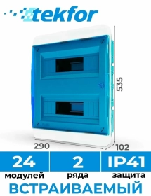 Sotaman, Пластиковый распределительный щит на 24 модуля IP41,Текфор