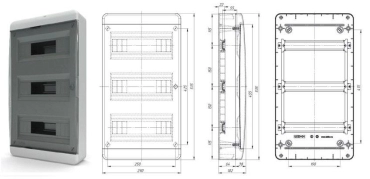 Sotaman, Пластиковые распределительные щиты на 36 модулей IP41 Текфор