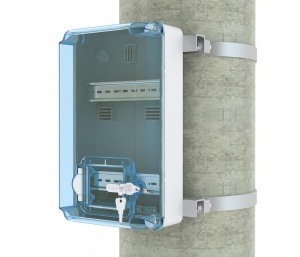 Щит KNS 66-350x200 IP66 для установки счётчика с 4 автоматами Текфор