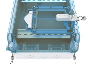 Щит KNS 66-350x200 IP66 для установки счётчика с 4 автоматами Текфор