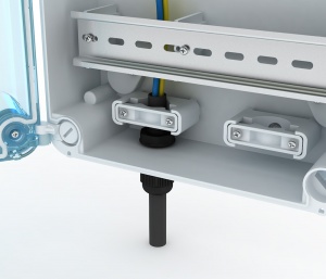 Щит KNS 66-350x200 IP66 для установки счётчика с 4 автоматами Текфор