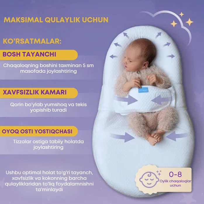 Chaqaloq Kokoni, belanchak, uyqu savatchasi