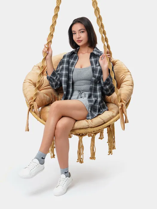 ГАМАК МАКРАМЕ подвесное кресло качели +подушка в подарок GAMAK MAKRAME