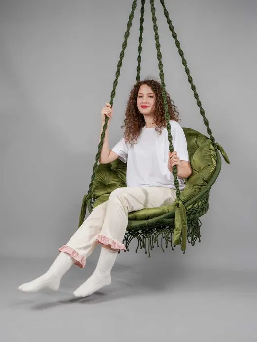 ГАМАК МАКРАМЕ подвесное кресло качели +подушка в подарок GAMAK MAKRAME