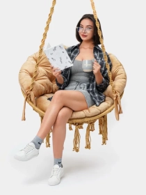 Продам, ГАМАК МАКРАМЕ подвесное кресло качели +подушка в подарок GAMAK MAKRAME