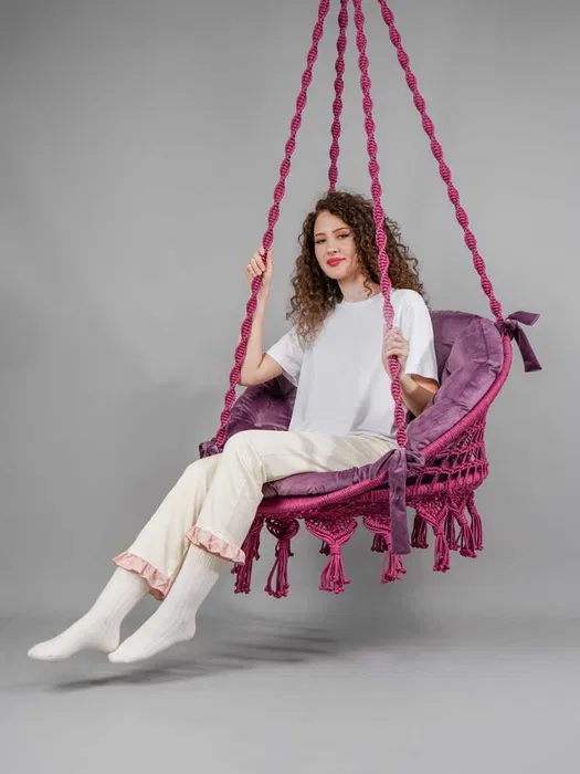 ГАМАК МАКРАМЕ подвесное кресло качели +подушка в подарок GAMAK MAKRAME