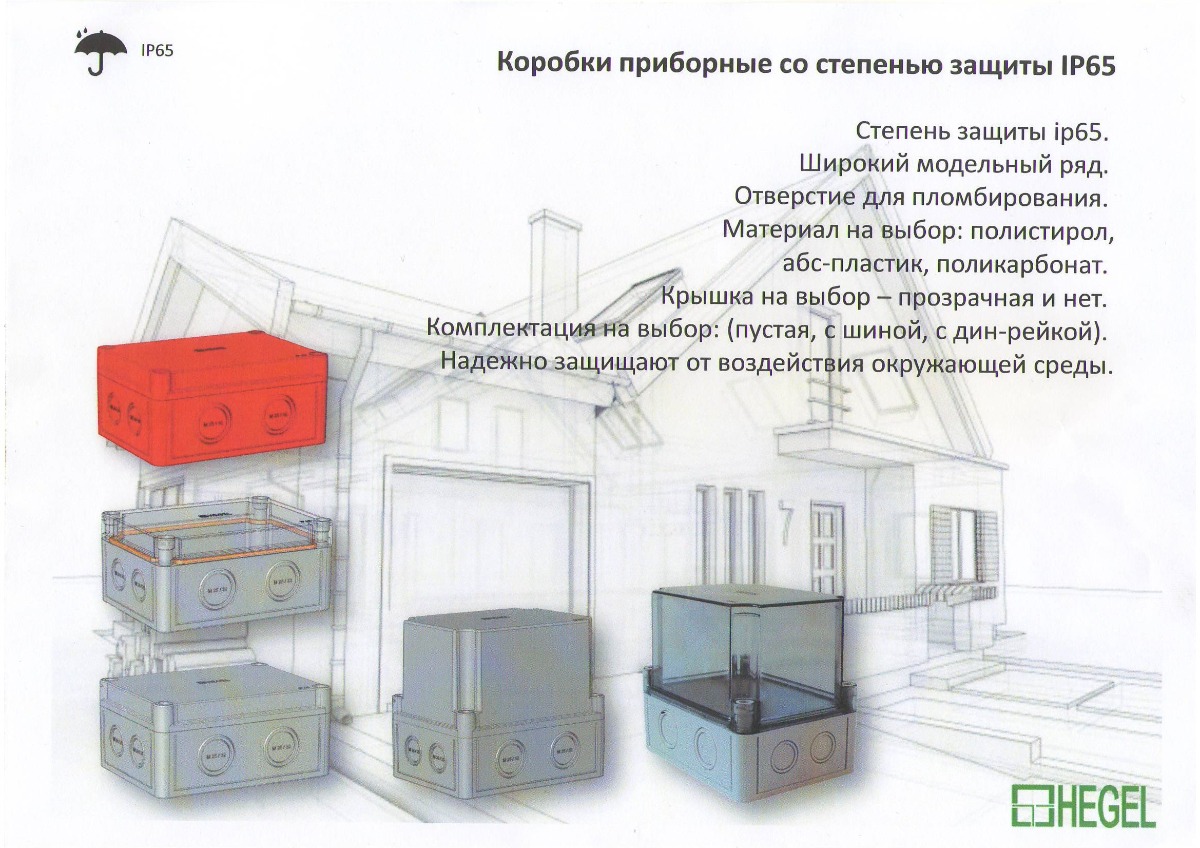 Коробки приборные серия КР-2801 и КР-2802 со степенью защиты IP65 Hegel
