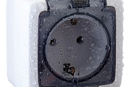 Продам, Ультратонкие розетки и выключатели открытой установки степень защиты IP44 от HEGEL