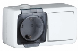 Продам, Ультратонкие розетки и выключатели открытой установки степень защиты IP44 от HEGEL